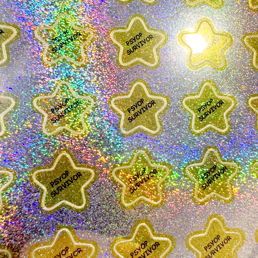 PSYOP Survivor Gold Star Sticker Sheet, Sike Ops F/W 2026