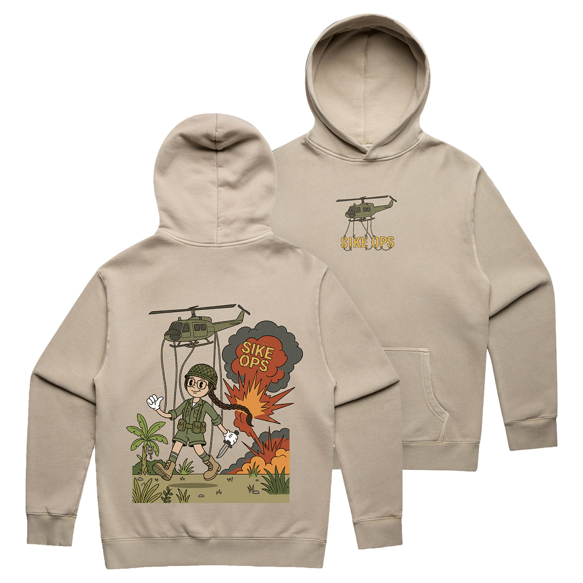 Marionette Faded Taupe Hoodie, Sike Ops F/W 2026